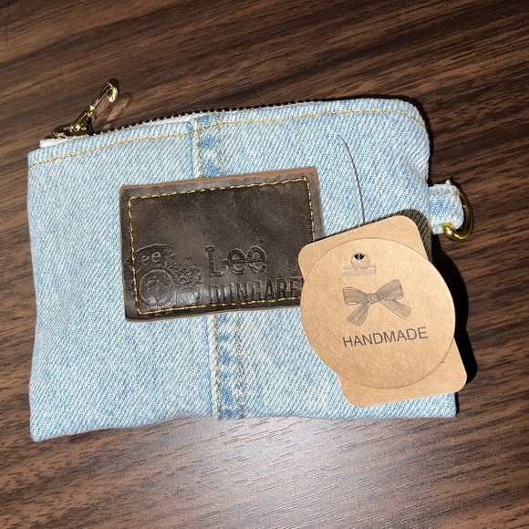 Lee Jeans Denim Coin Cards Holder, Handmade. Unique Piece,Recycling Jeans - Picture 5 of 5